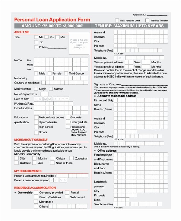 Loan Application form Sample Best Of Sample Loan Application form 11 Free Documents In Word Pdf