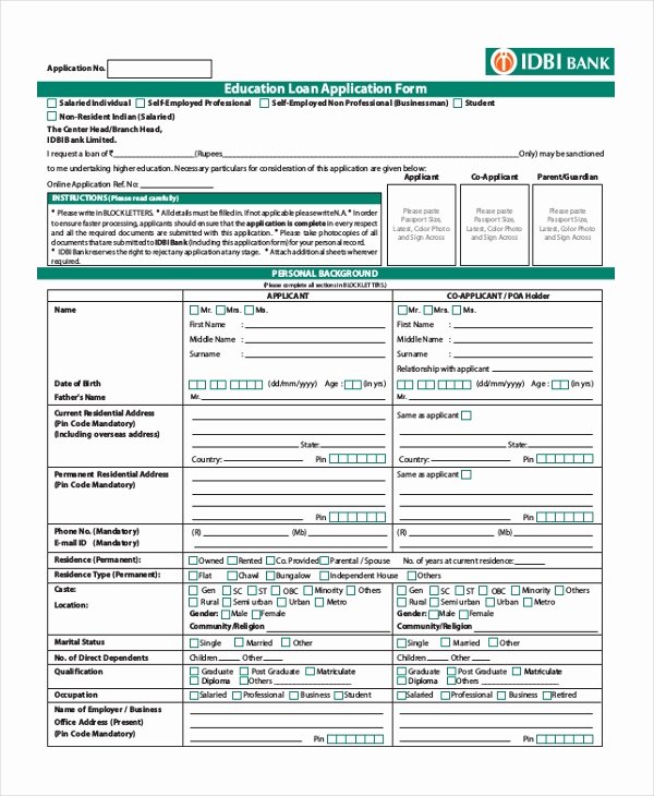 Loan Application form Sample Elegant Sample Loan Application form 11 Free Documents In Word Pdf
