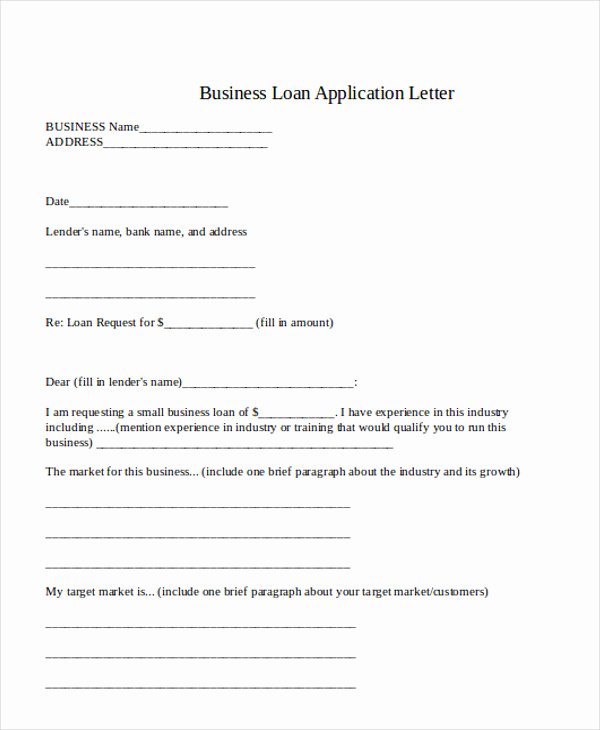 Loan Application form Sample Luxury 36 Application Letter Samples