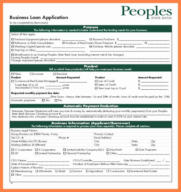 Loan Application form Sample Unique 6 Pany Loan Application form