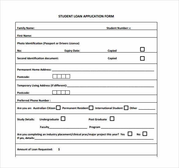 Loan Application Templates Elegant 8 Students Loan Application forms to Download for Free