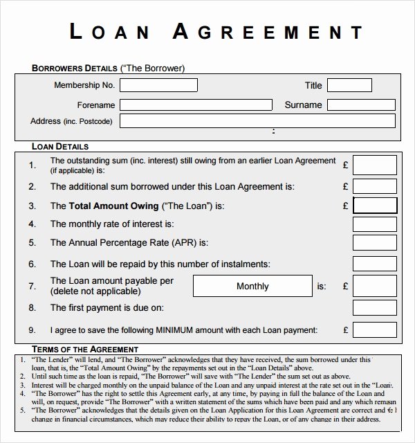 Loan Application Templates Elegant Sample Loan Agreement 12 Free Documents Download In Pdf