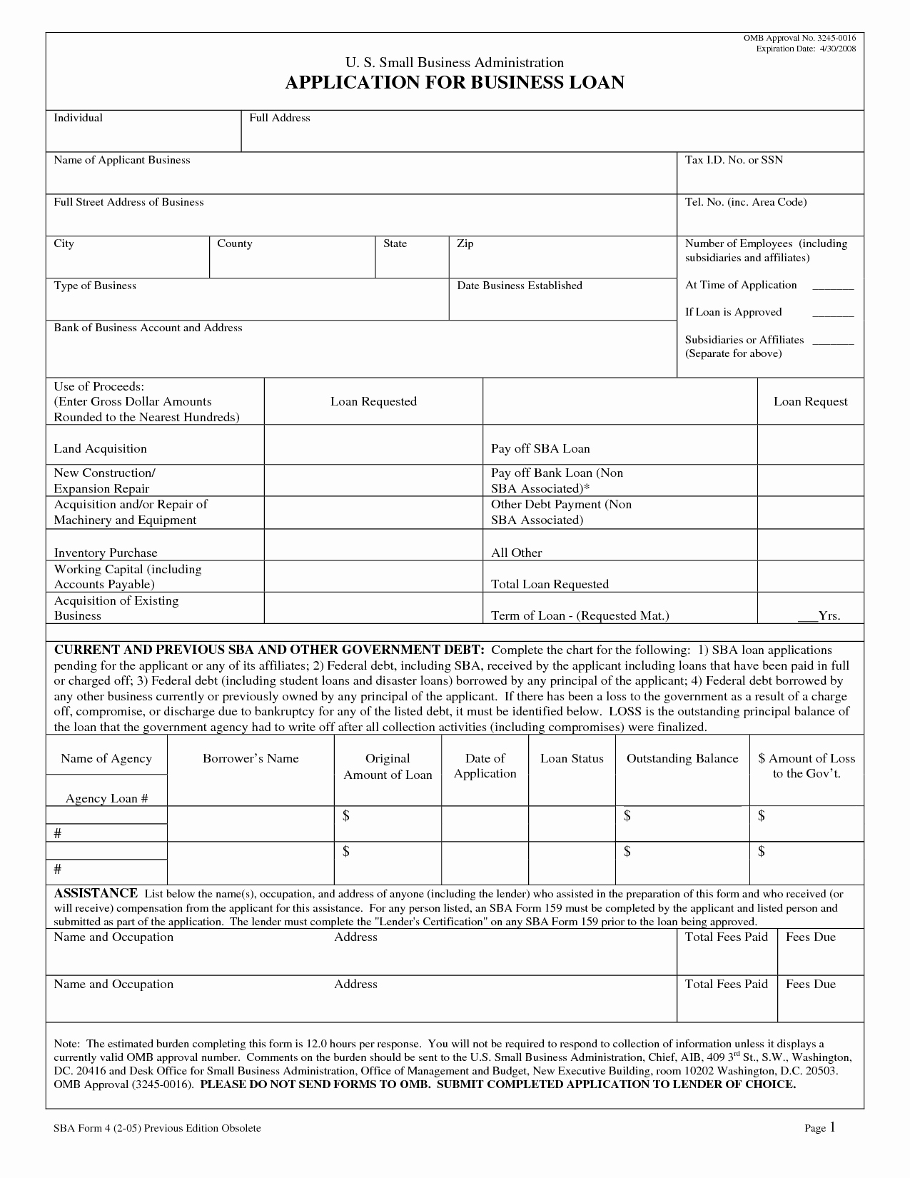 Loan Application Templates Fresh Business Loan Application form Free Printable Documents