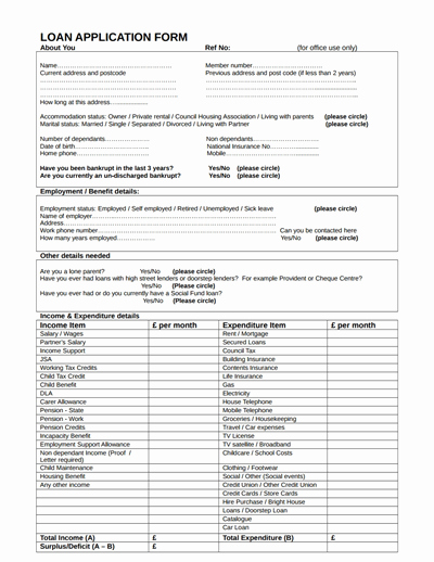 Loan Application Templates New Loan Application form Free Download Create Edit Fill