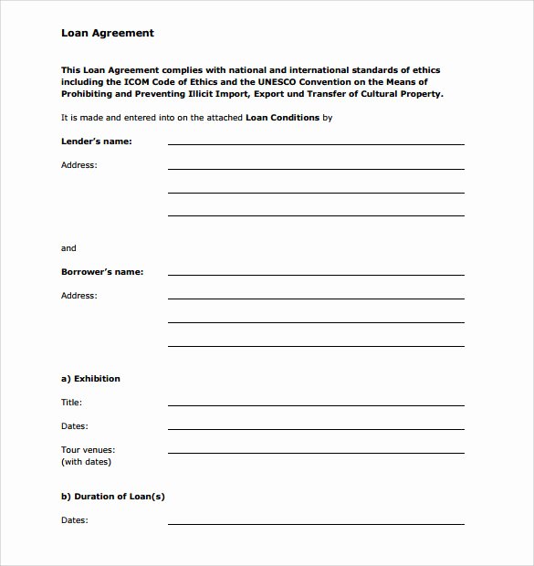 Loan form Template Beautiful Sample Personal Loan Agreement 6 Free Download Free