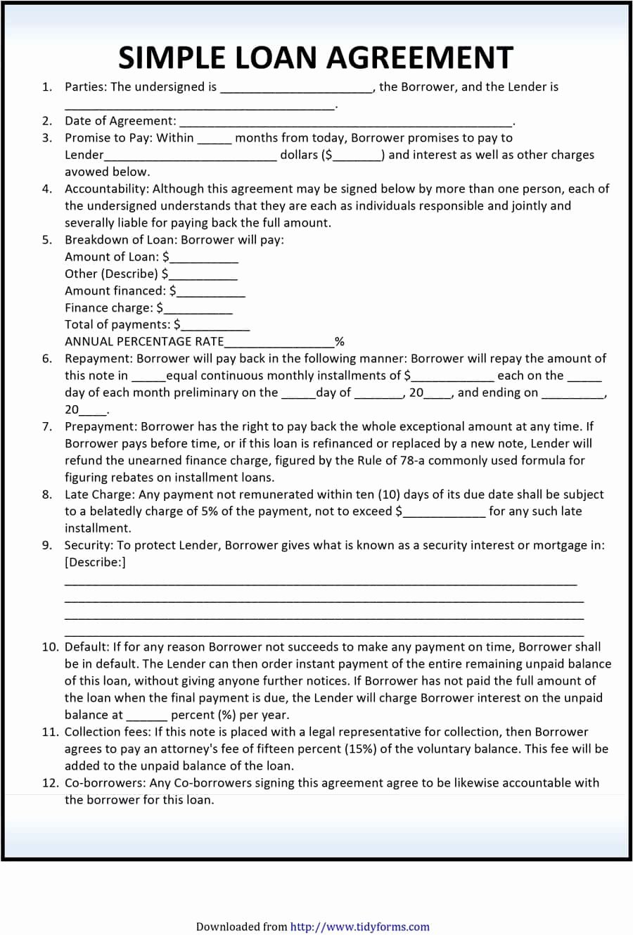 Loan form Template Best Of 40 Free Loan Agreement Templates [word &amp; Pdf] Template Lab