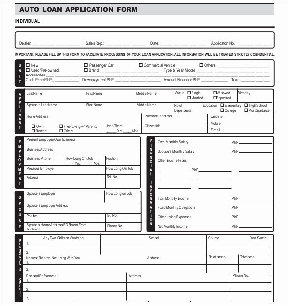 Loan form Template Elegant 15 Loan Application Templates – Free Sample Example