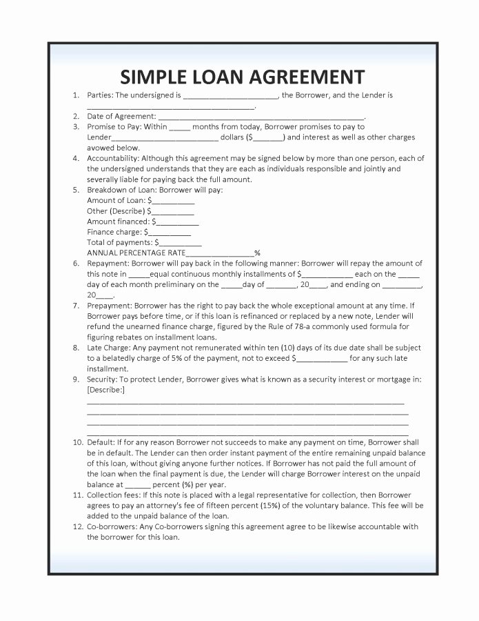 Loan form Template Fresh 14 Loan Agreement Templates Excel Pdf formats