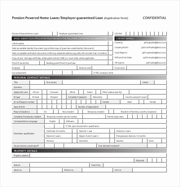 Loan form Template Fresh Application form In Doc