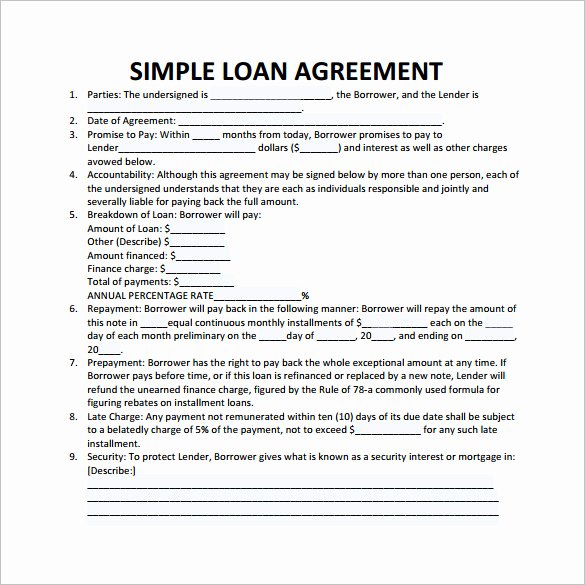 Loan form Template Inspirational Loan Contract Template – 20 Examples In Word Pdf