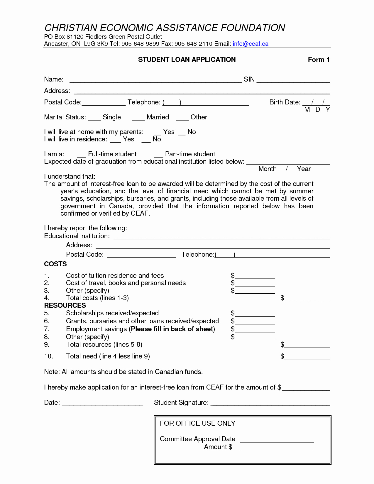 Loan form Template Luxury Free Printable Loan Template form Generic