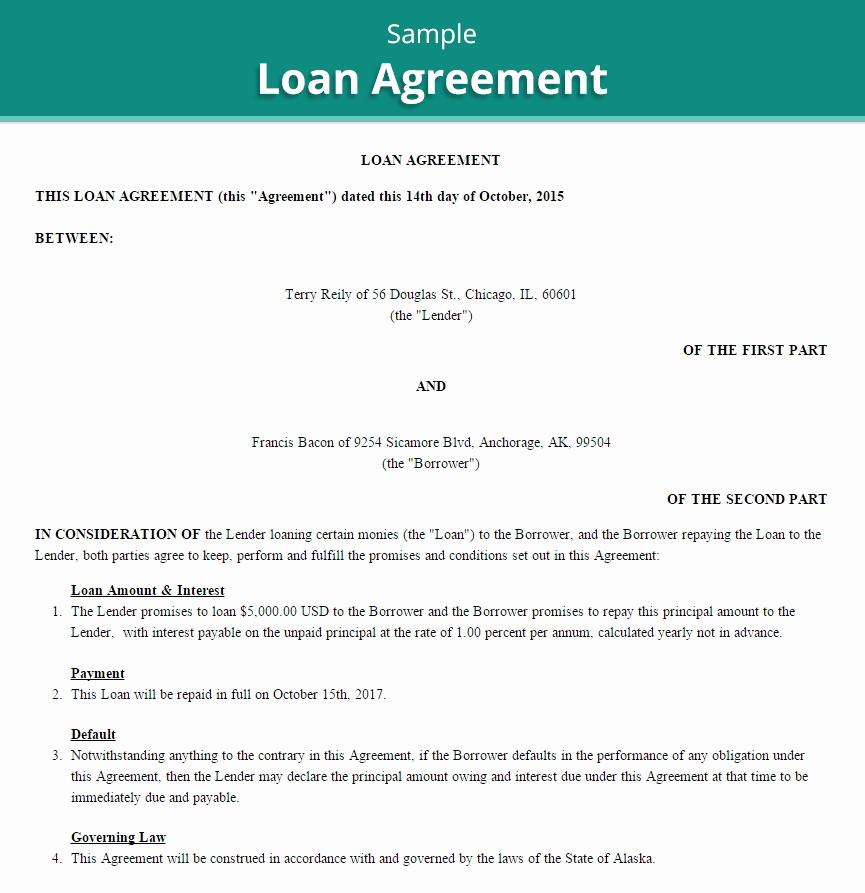 Loan form Template New 20 Loan Agreement Templates Word Excel Pdf formats