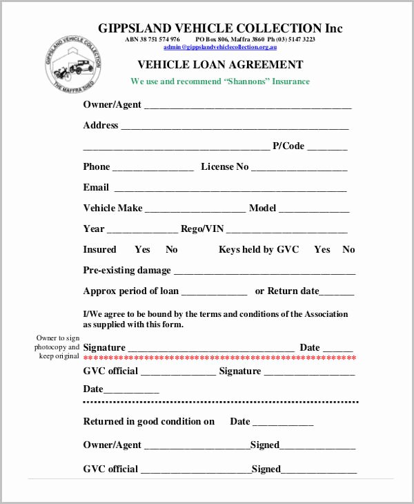 Loan form Template Unique Free Loan Agreement form