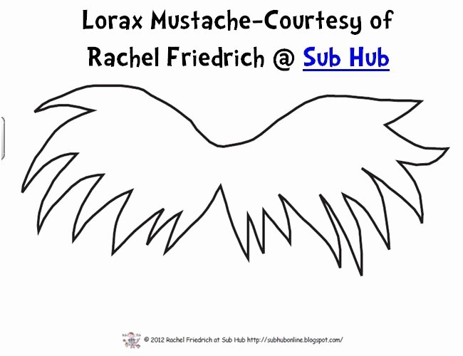 Lorax Eyebrow Template Luxury Lorax Mustache themes Dr Seuss