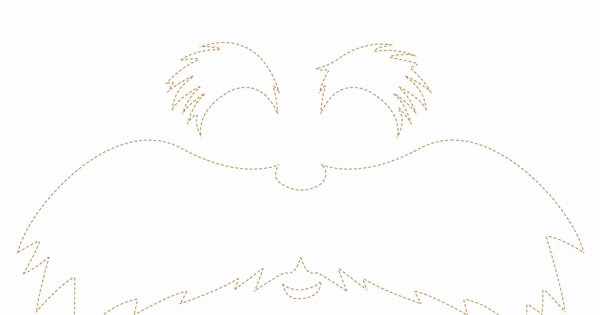 Lorax Mustache and Eyebrows Template Beautiful Lorax Face Cut Out Kids Bday Parties Pinterest