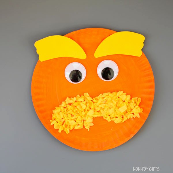 Lorax Mustache and Eyebrows Template Best Of Paper Plate Lorax Craft for Kids Dr Seuss Day Craft