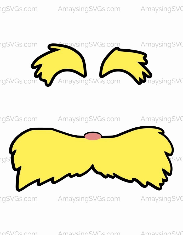 Lorax Mustache And Eyebrows Template