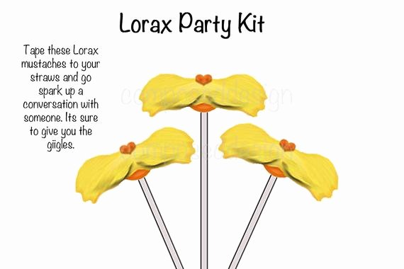 Lorax Mustache Printable Awesome Lorax Mustache Straw Tags