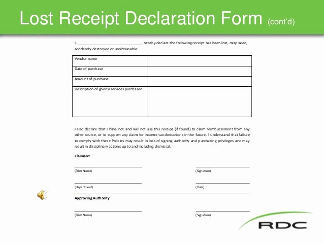 Lost Receipt form Template Luxury Travel Policy Slide Show Nov17 Final