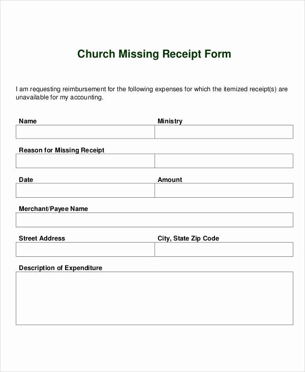 Lost Receipt form Template New Receipt forms In Pdf