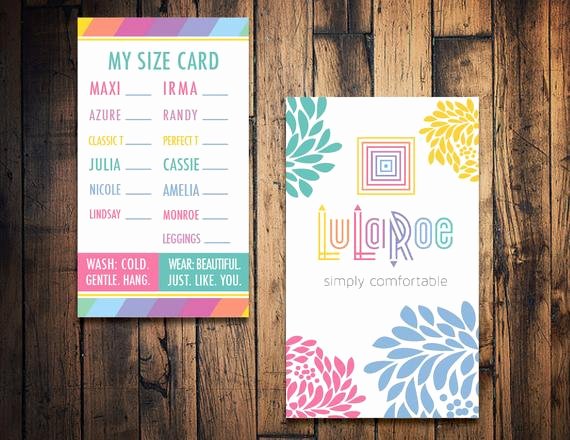 Lularoe Business Card Template Beautiful Lularoe Size Card Lularoe Clothing Size Card by