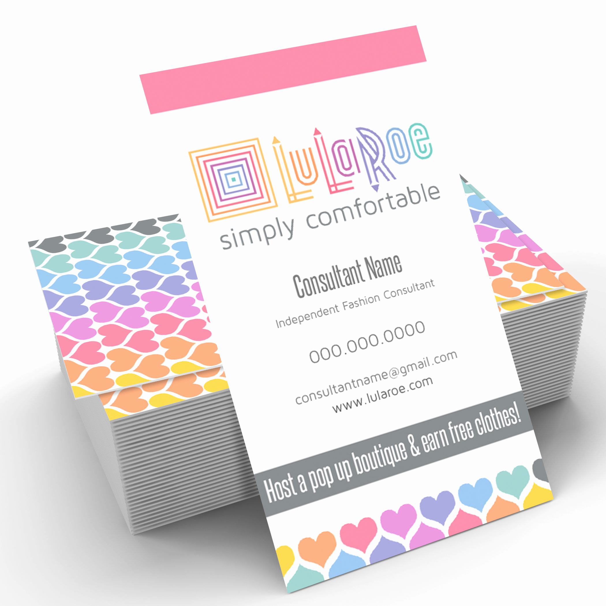 Lularoe Business Card Template Elegant Lularoe Business Card Vertical Heart Pattern