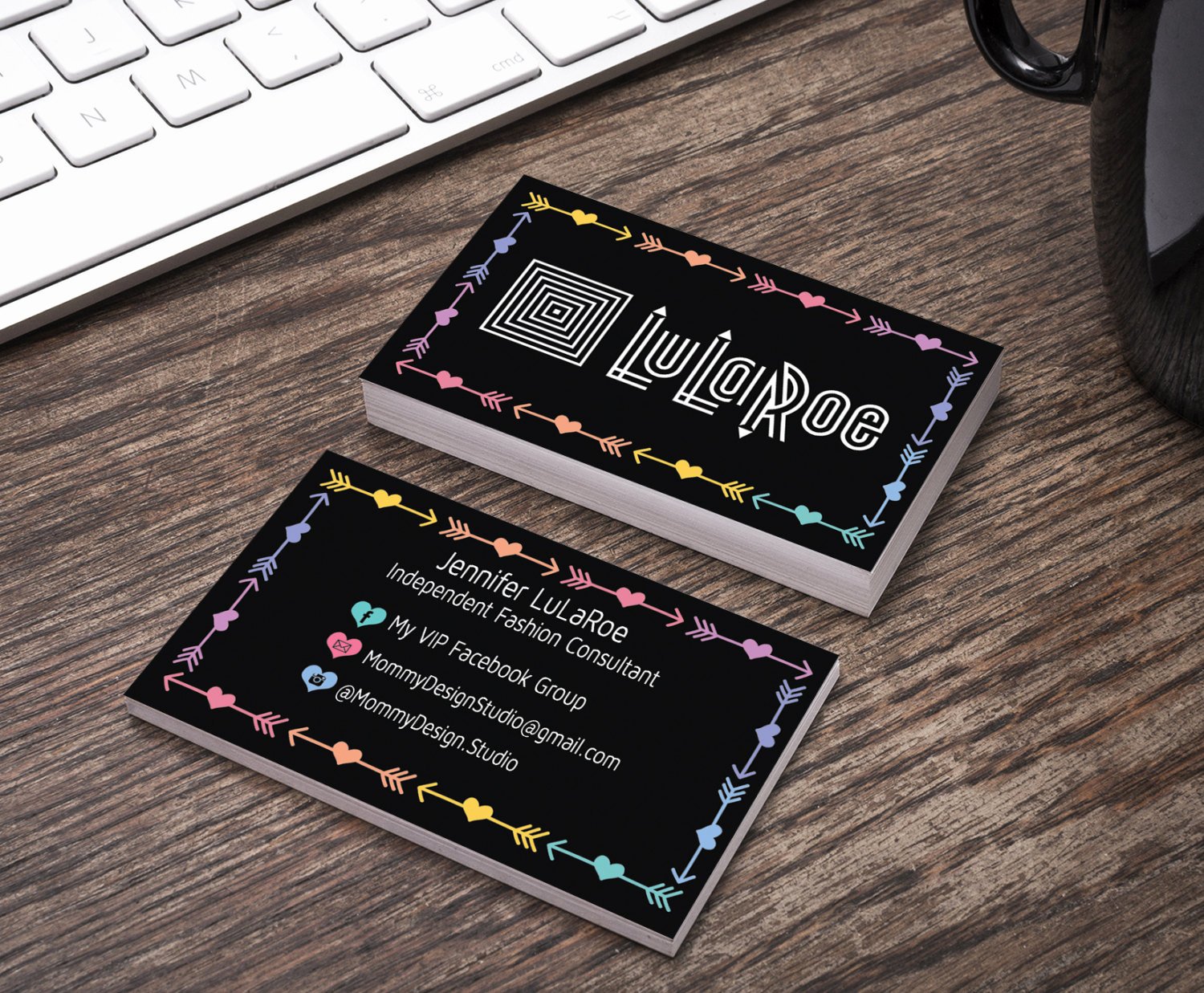 Lularoe Business Card Template New Lularoe Business Card Black Arrow &amp; Heart by Mommydesignstudio