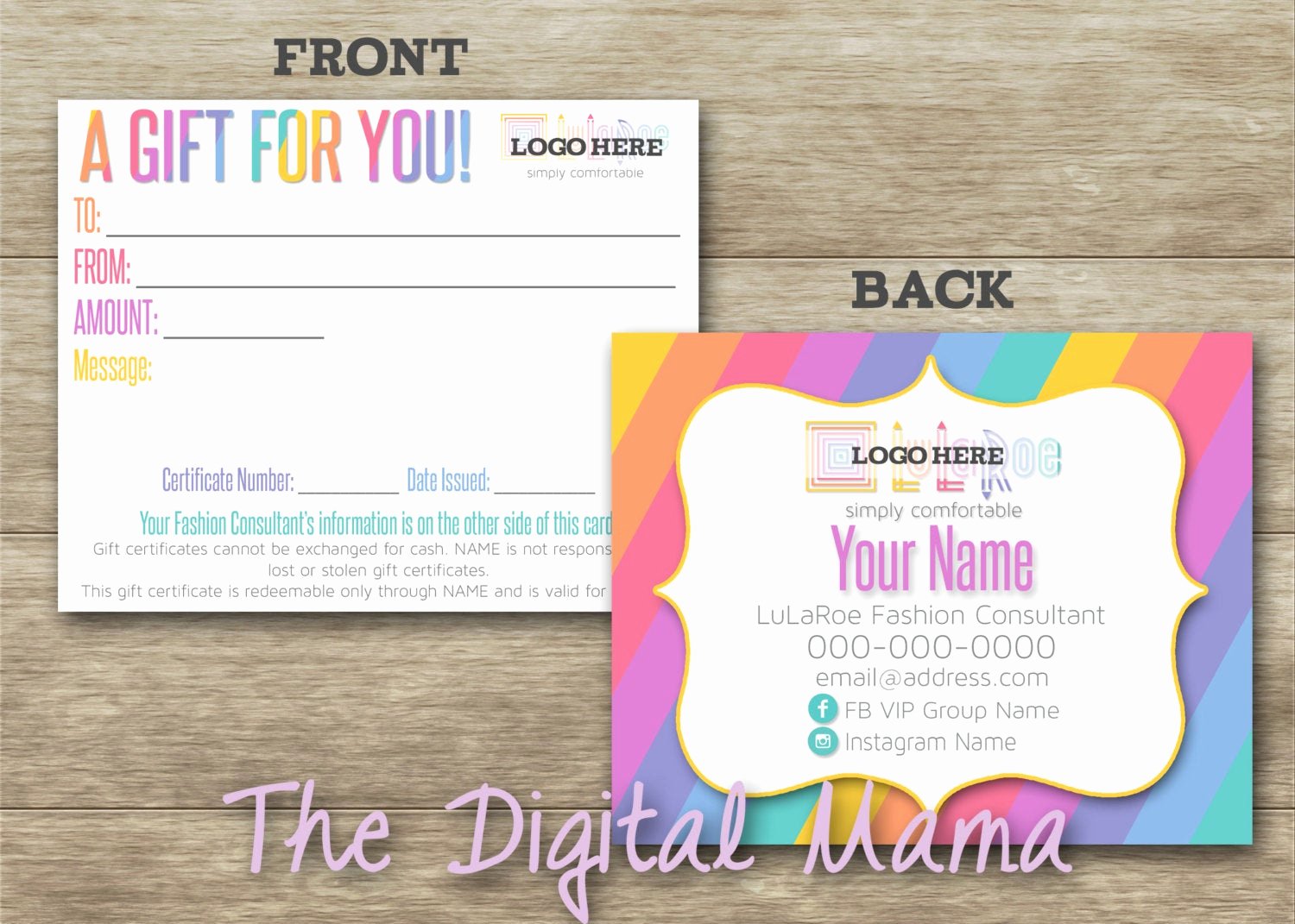 Lularoe Gift Certificate Template Fresh Lularoe Customer Gift Certificate Lularoe by thedigitalmama