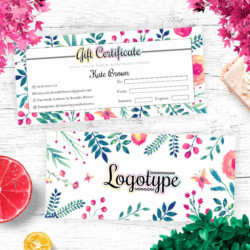 Lularoe Gift Certificate Template Inspirational Floral Lularoe Gift Certificate Cutergb Printable