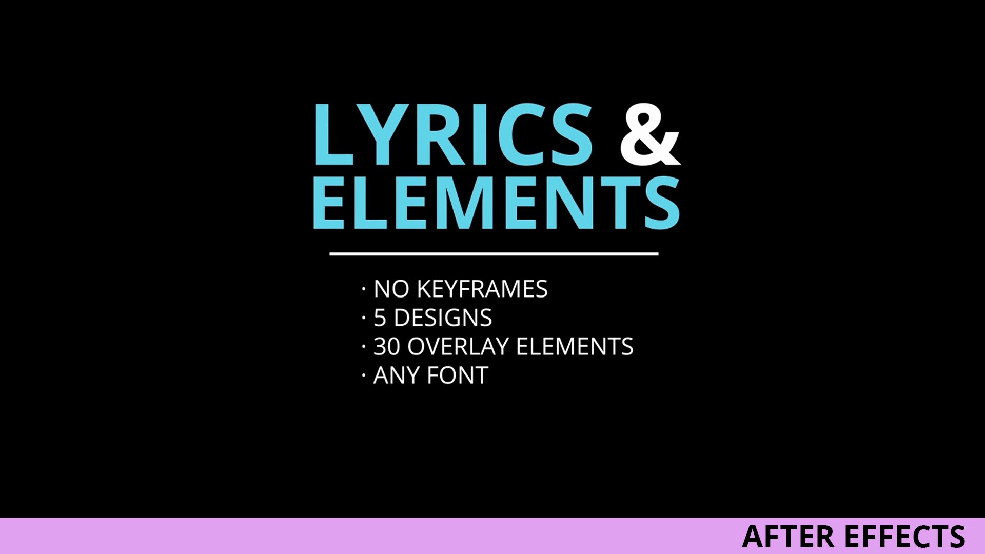 Lyric Video after Effects Elegant Lyrics and Elements after Effects Templates