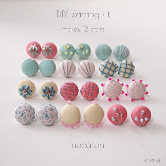 Macaron Template Pdf Awesome Diy button Earring Kit Makes 12 Pairs Macaron Colour