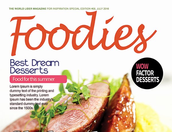 Magazine Cover Templates Psd Elegant Food Magazine Cover Psd Template – Graphicloads