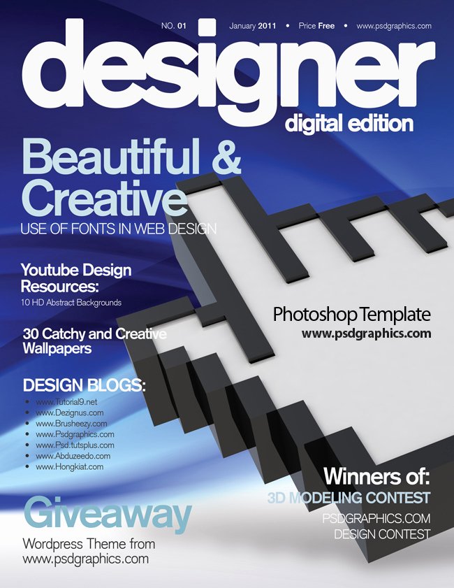 Magazine Cover Templates Psd Fresh Blue Magazine Cover Design Psd Print Template