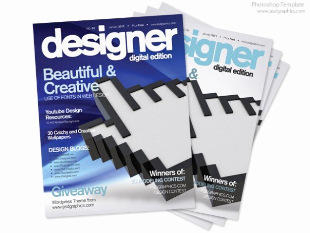 Magazine Cover Templates Psd Lovely Blue Magazine Cover Design Psd Print Template Psd File