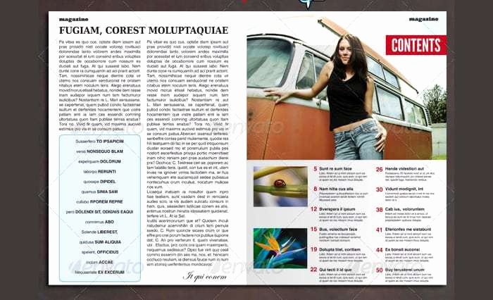 Magazine Template Free Word Beautiful 9 Table Of Contents Templates Word Excel Pdf formats