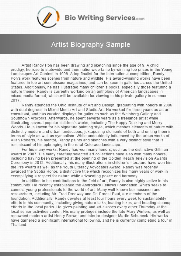 Makeup Artist Bio Examples Best Of 18 Artist Biographies Examples