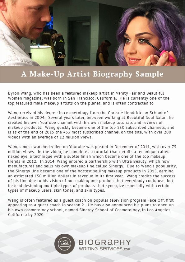 Makeup Artist Bio Examples Fresh Make Up Artist Biography Writing Expert Tips and Samples