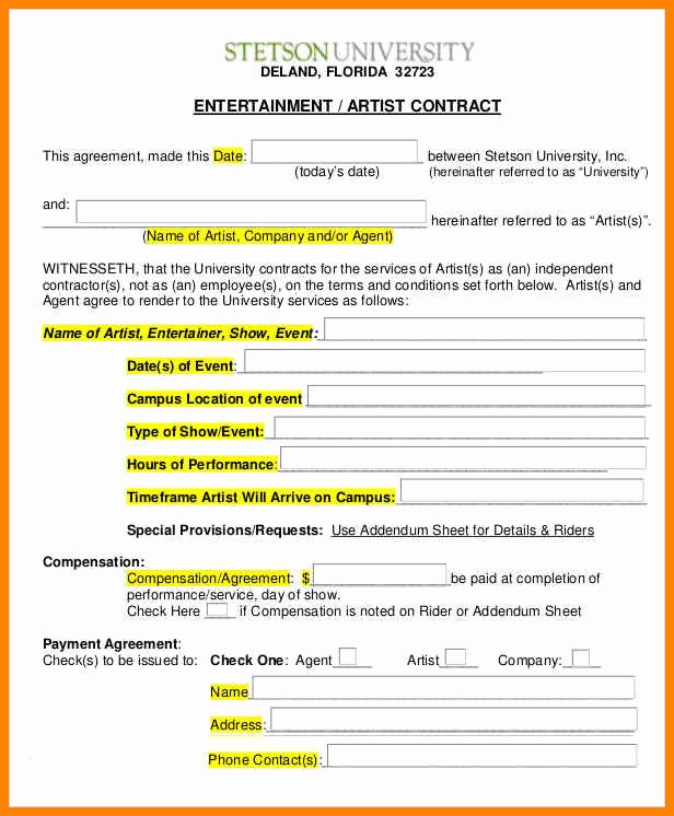 Makeup Contract Templates Inspirational 10 Entertainment Contract Template