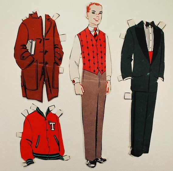 Male Paper Doll Unique Cut Paper Dolls Male Magazine 1930 S Vintage Paper