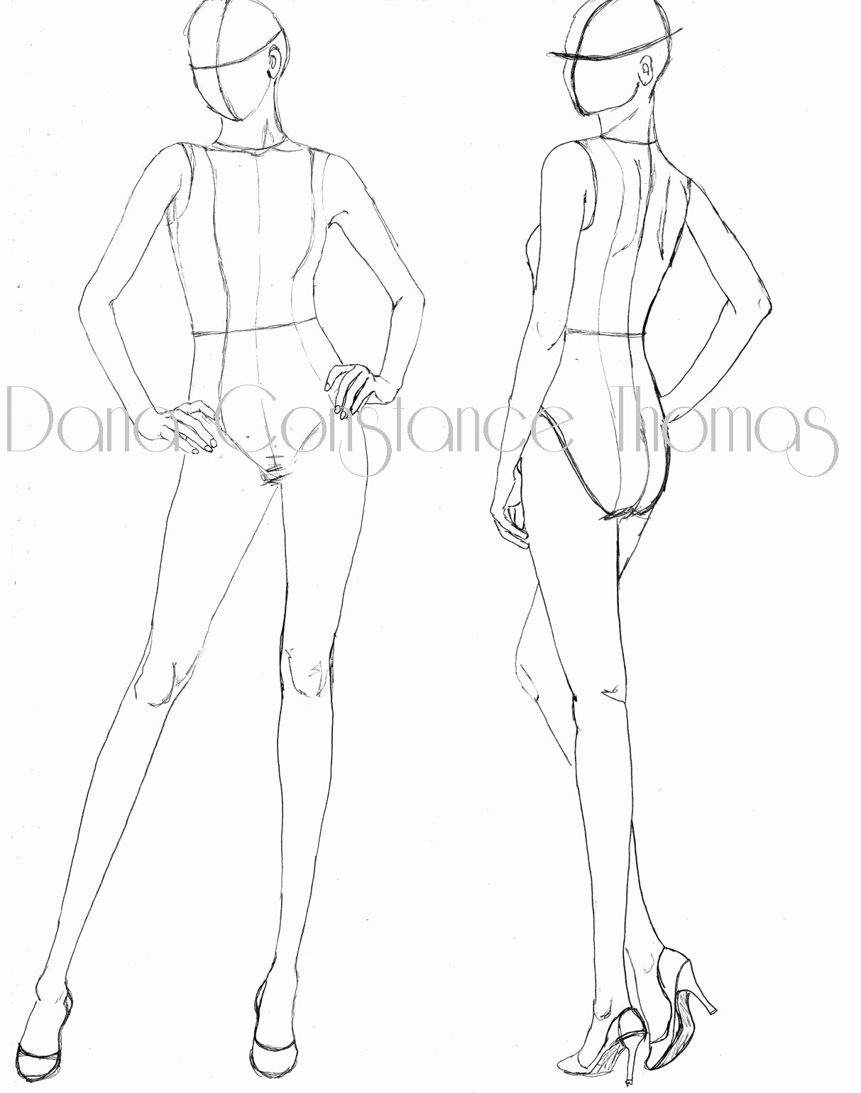 Mannequin Template for Fashion Design Luxury Croquis Pairs