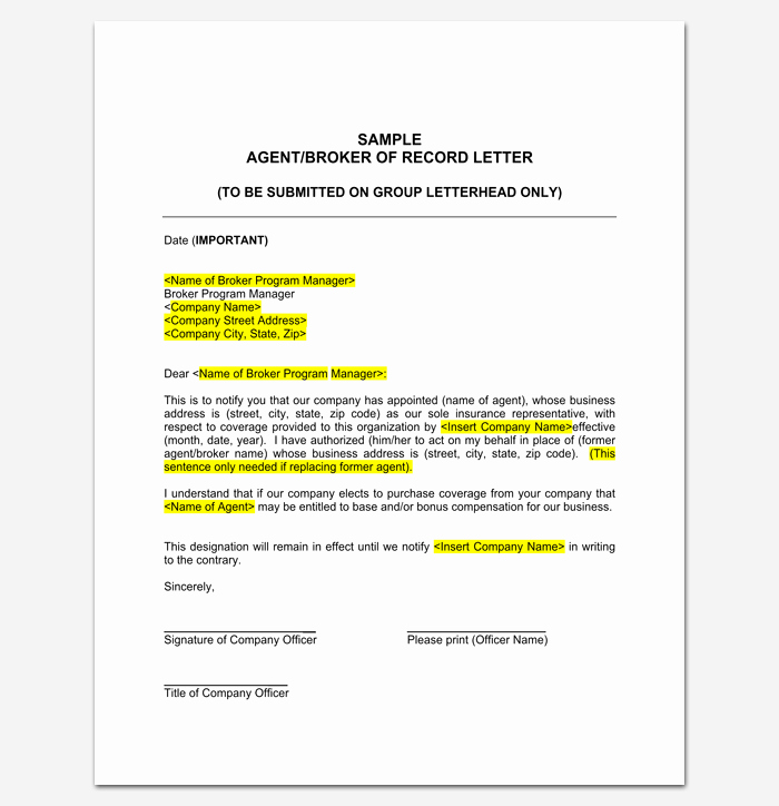 Manufacturers Rep Agreement Sample Awesome Agent Appointment Letter 16 Samples formats Examples