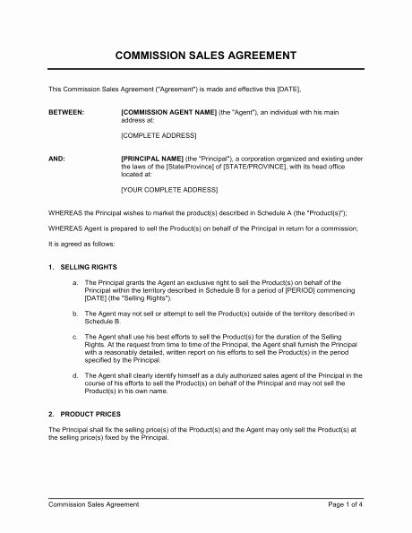 Manufacturers Rep Agreement Sample Unique Mission Sales Agreement form Templates Resume