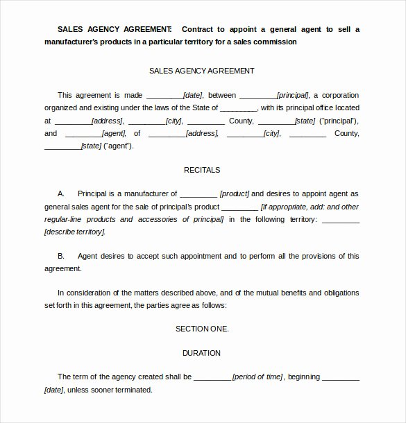 Manufacturers Representative Agreements Unique 27 Sales Agreement Templates Word Google Docs Apple