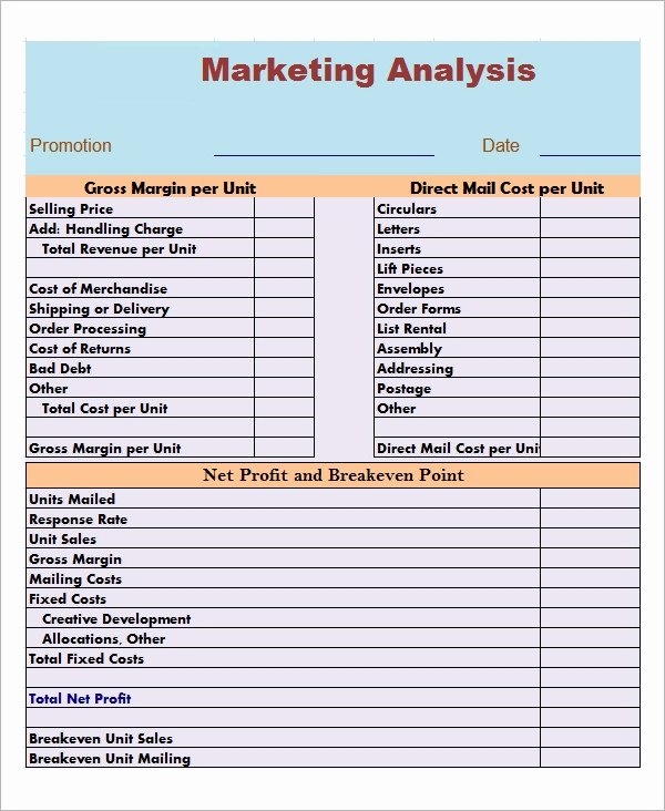 Market assessment Template Elegant Market Analysis Template