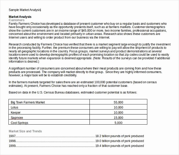 Market assessment Template Unique Market Analysis Template 24 Free Word Pdf Documents