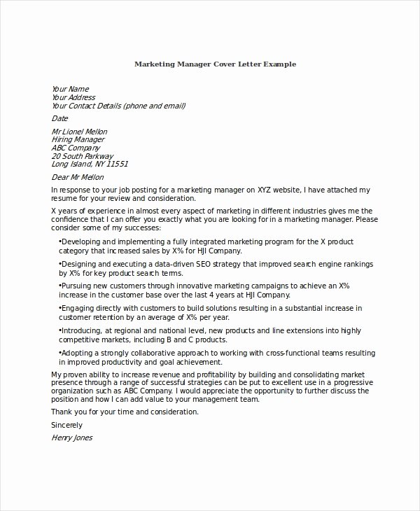 Marketing Coordinator Cover Letter Beautiful 9 Cover Letter Templates and Examples