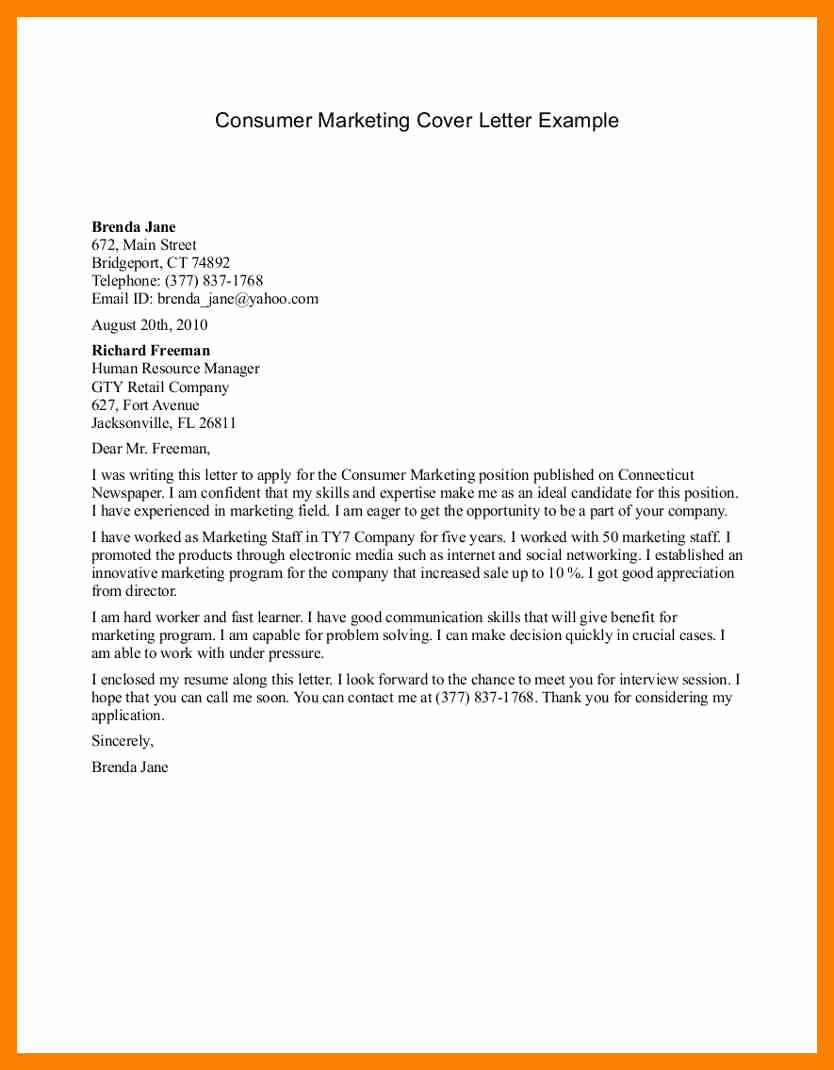 Marketing Coordinator Cover Letter Fresh 9 Marketing Cover Letter