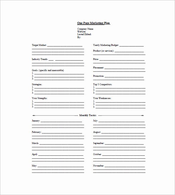 Marketing One Pager Template Fresh 9 E Page Marketing Plan Templates Doc Pdf Excel