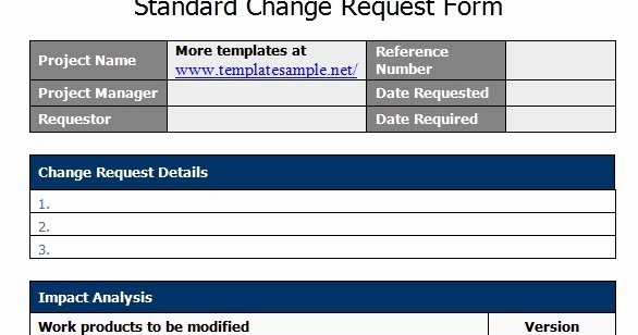 Marketing Project Request form Template Elegant Standard Change Request form Template Sample