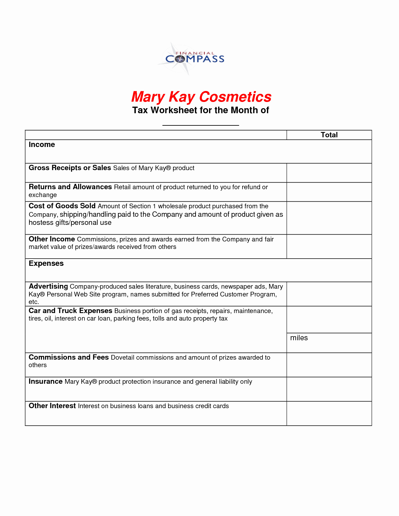 Mary Kay Customer Profile Template Beautiful Mary Kay Inventory for Taxes